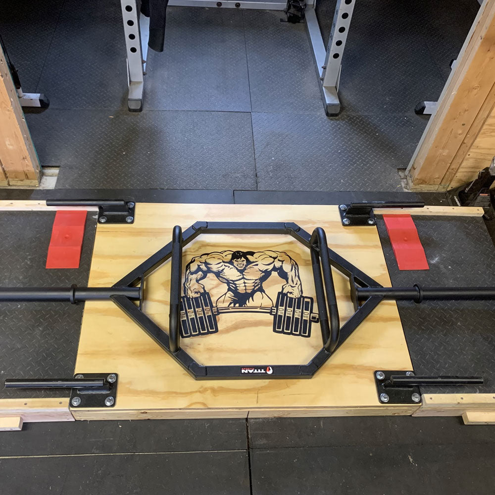 Deadlift Band Pegs - DIY Deadlift Platform with Titan Rackable Hex Trap Bar