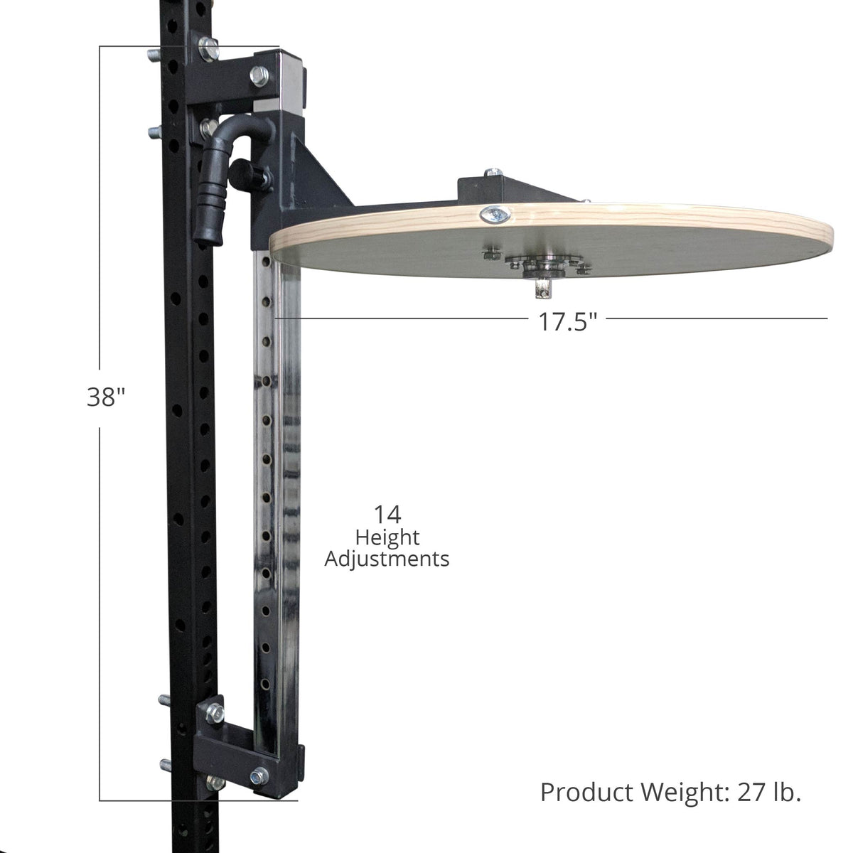 Power Rack Mounted Adjustable Speed Bag Platform - Dimensions: 38" T x 17.5" Platform Width - view 6