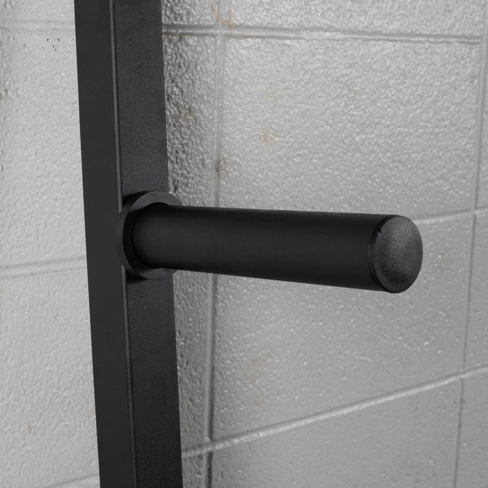 Wall Mounted 4-Peg Olympic Bumper Plate Weight Rack - Fits four 45 LB Plates per post