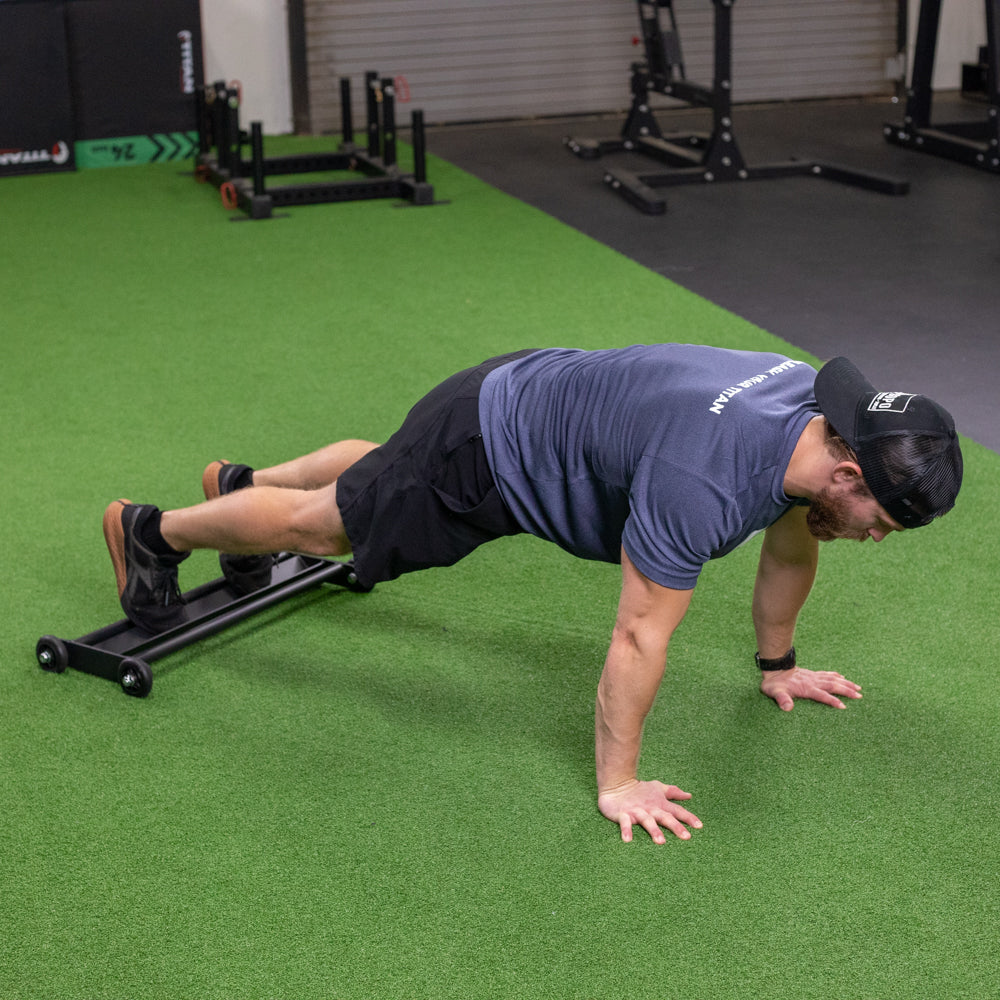Glute Ham Glider - V-Shaped notch for heels and toes