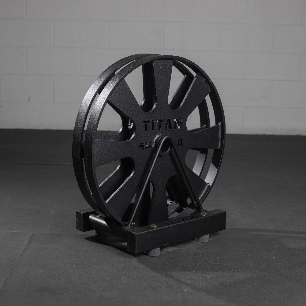Horizontal Wagon Wheel Storage - Holds two TITAN Wagon Wheel Pulling Blocks - view 2