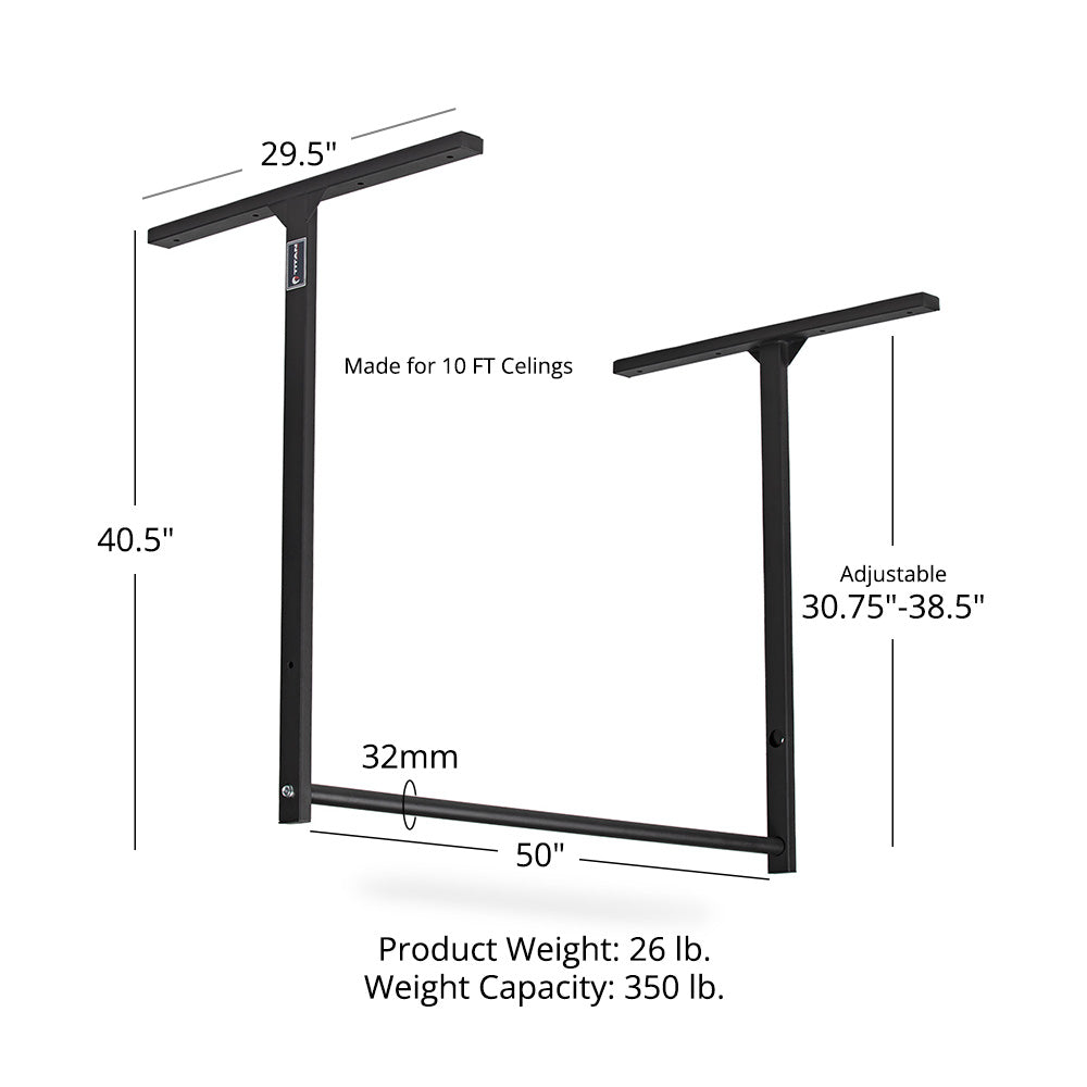 Large Adjustable Ceiling Wall-Mount Pull-Up Bar