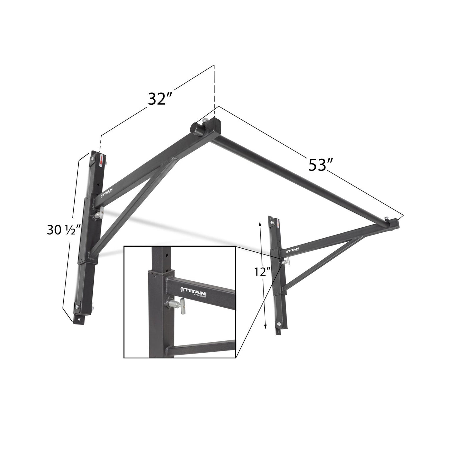 Scratch and Dent, 53-in Adjustable Wall-Mounted Pull-Up Bar - view 2