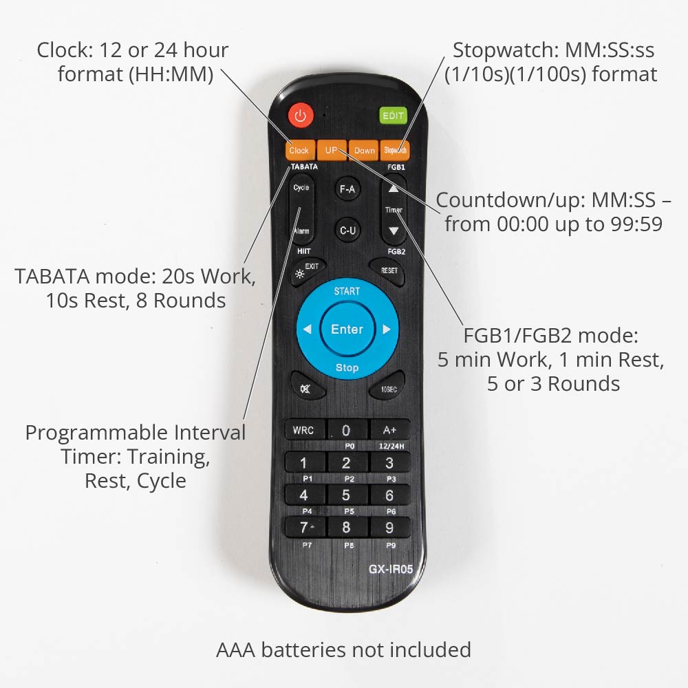 Medium Gym Timer With Remote - Remote control for convenient programming - view 4
