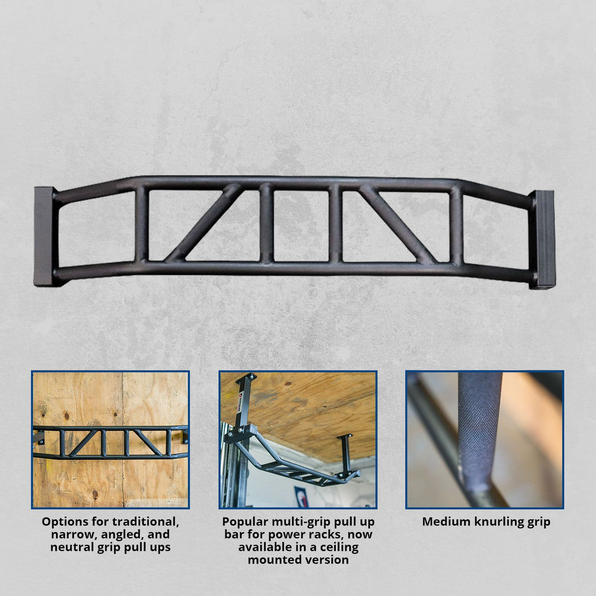 Scratch and Dent - Ceiling Mounted Multi-Grip Pull-Up Bar - FINAL SALE - view 3