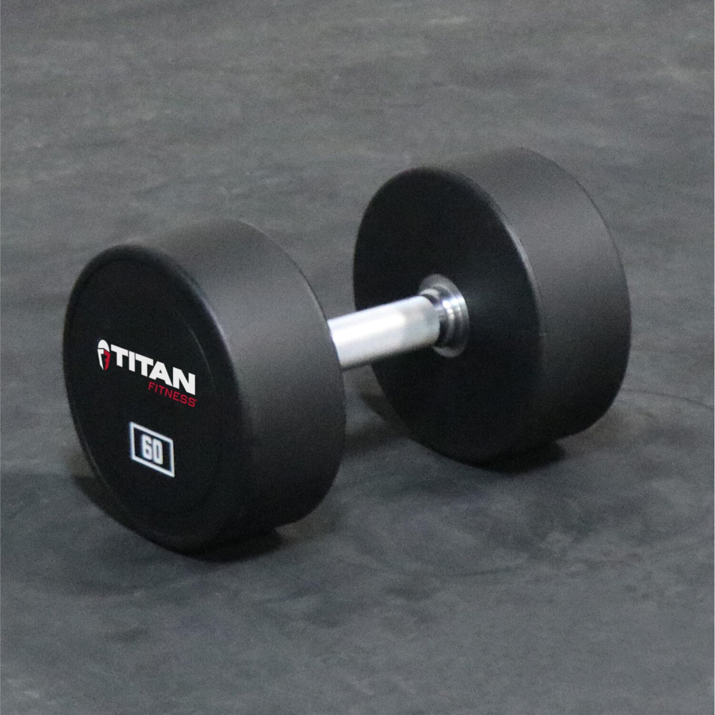 SCRATCH AND DENT - 60 LB Single Round Urethane Dumbbell - FINAL SALE - view 2