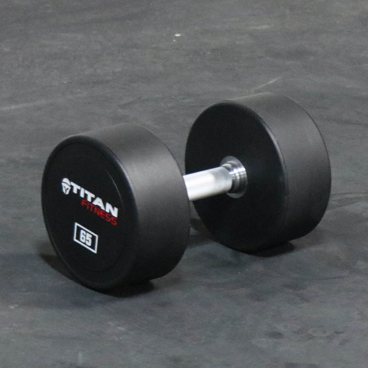 Scratch and Dent - Single 65 LB Round Urethane Dumbbell - FINAL SALE - view 3
