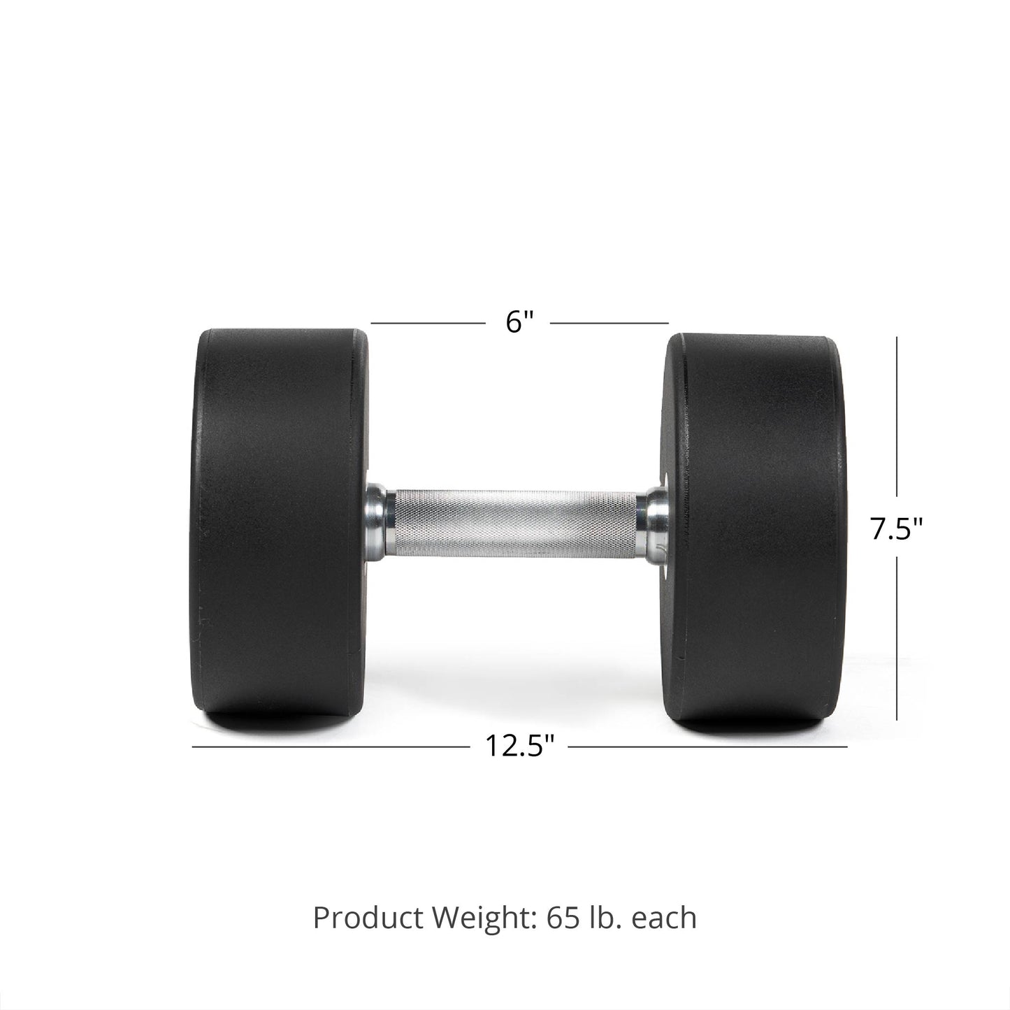 65 LB Pair Round Urethane Dumbbells - view 5