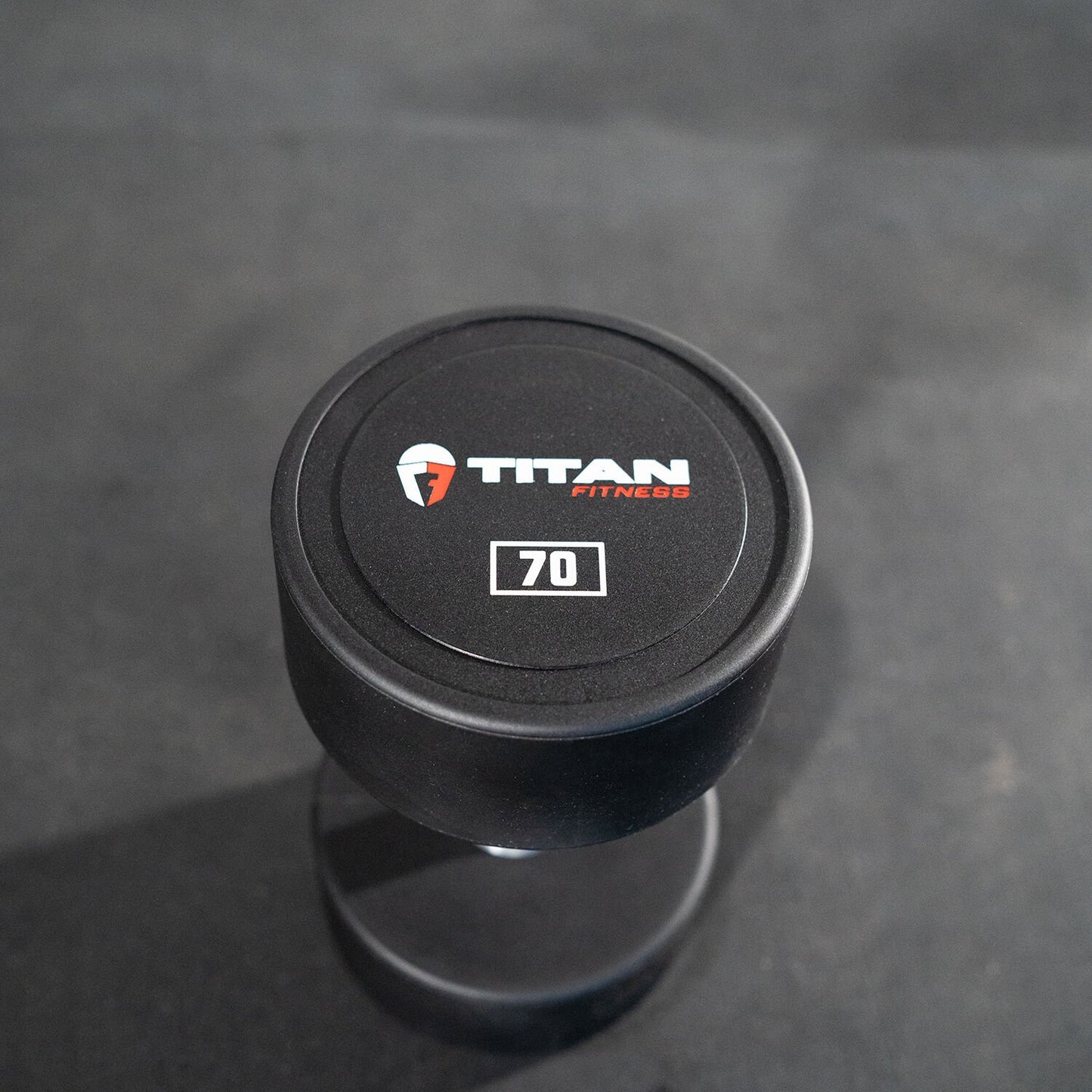 Scratch and Dent - Single 70 LB Round Urethane Dumbbell - FINAL SALE - view 1