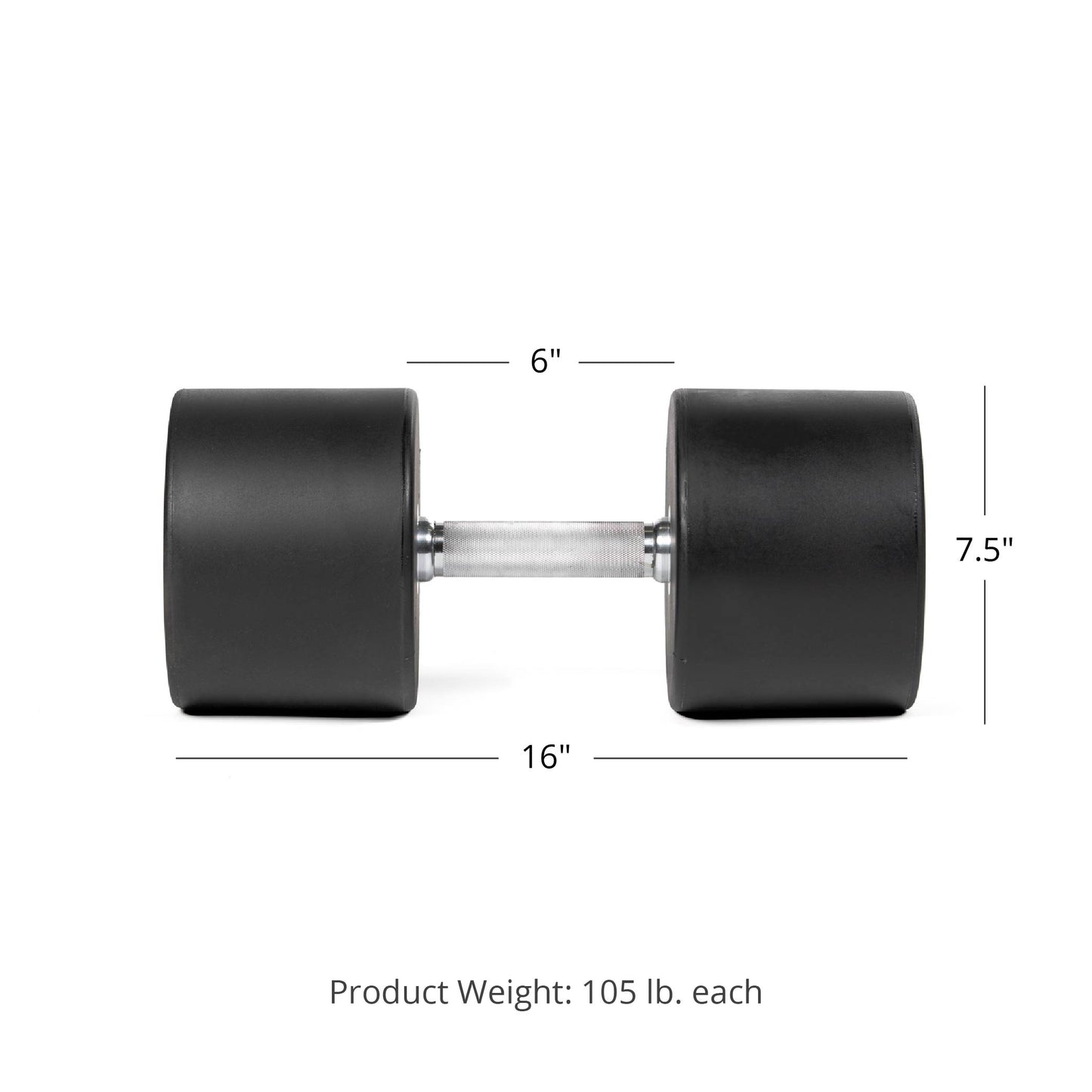 105 LB Pair Round Urethane Dumbbells - view 4