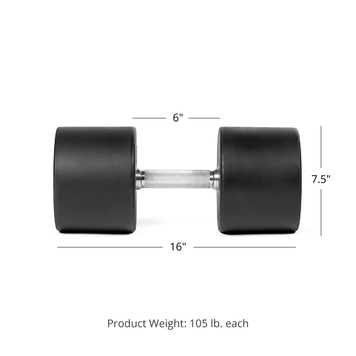 105 LB Pair Round Urethane Dumbbells