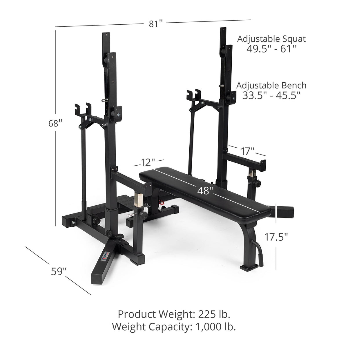 Scratch and Dent - Competition Bench and Squat Rack Combo - FINAL SALE - view 2