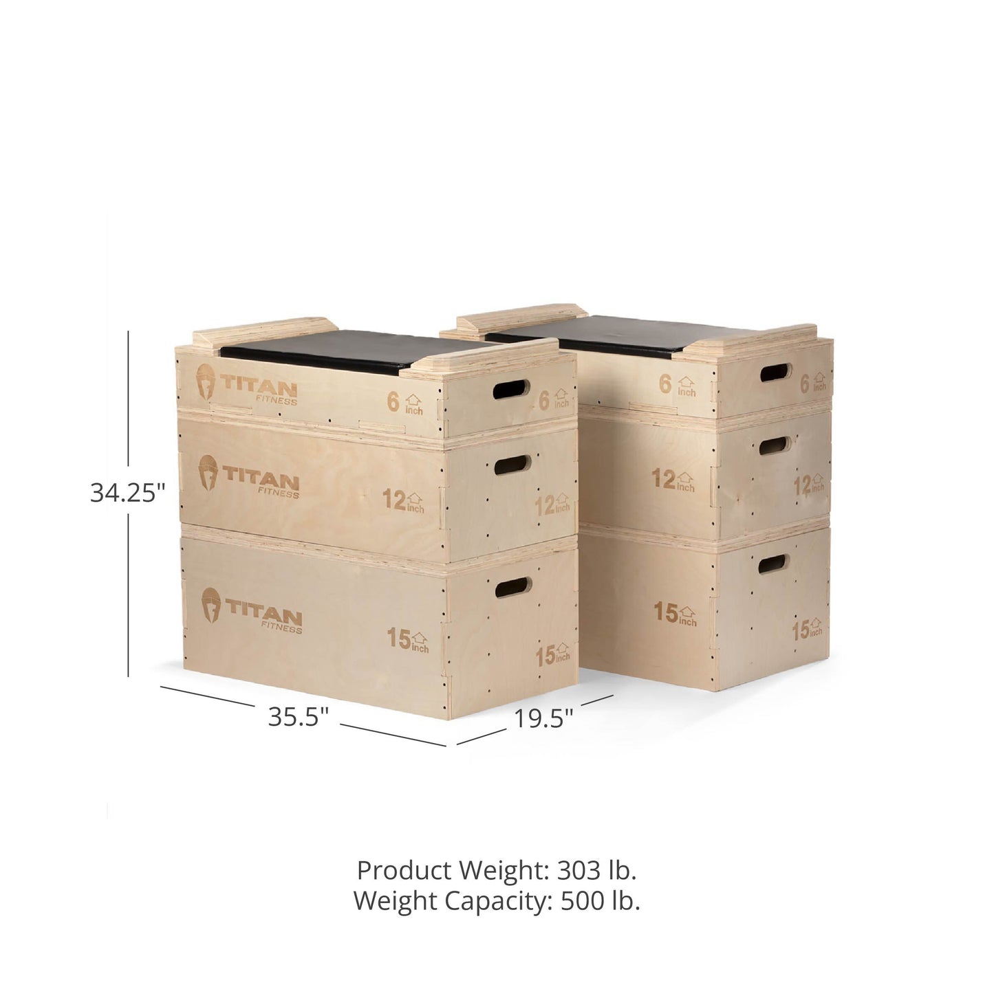 Stackable Wood Jerk Blocks with Silencer Pad - view 9