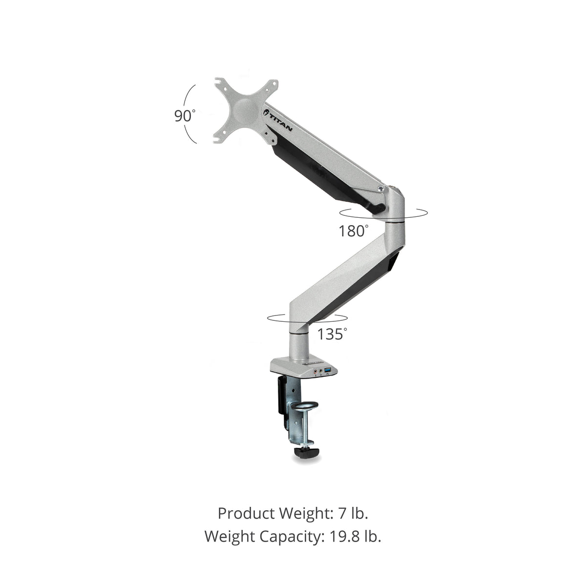 Scratch and Dent - Single Monitor Aluminum Gas Spring Mount - FINAL SALE - view 2