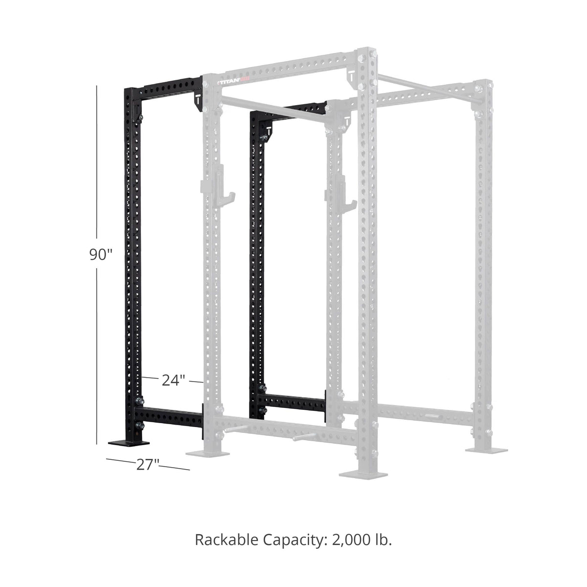 TITAN Series 24" Extension Kit - Extension Color: Black - Extension Height: 90" - Crossmember: None | Black / 90" / None - view 4
