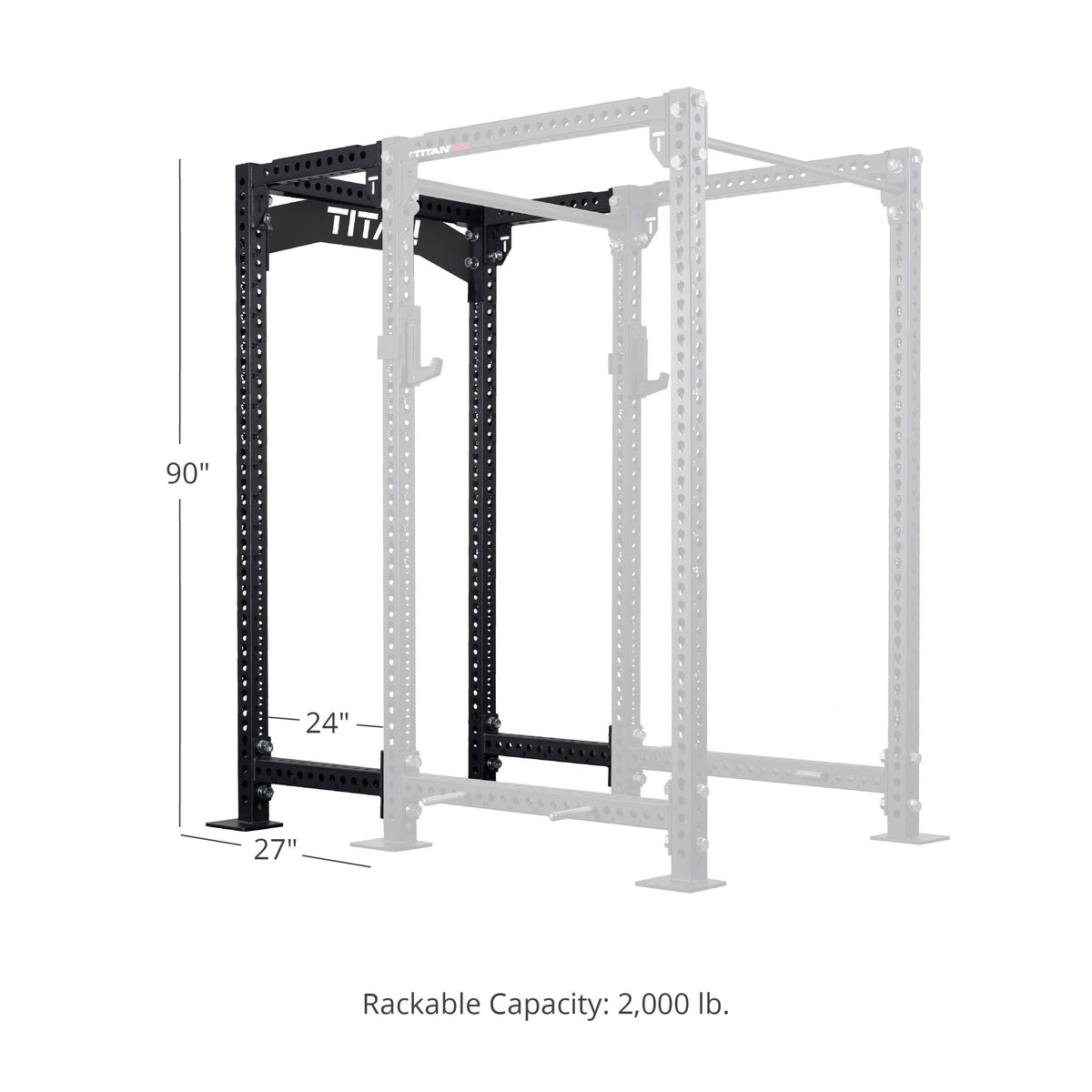 TITAN Series 24" Extension Kit - Extension Color: Black - Extension Height: 90" - Crossmember: Crossmember Nameplate | Black / 90" / Crossmember Nameplate - view 23