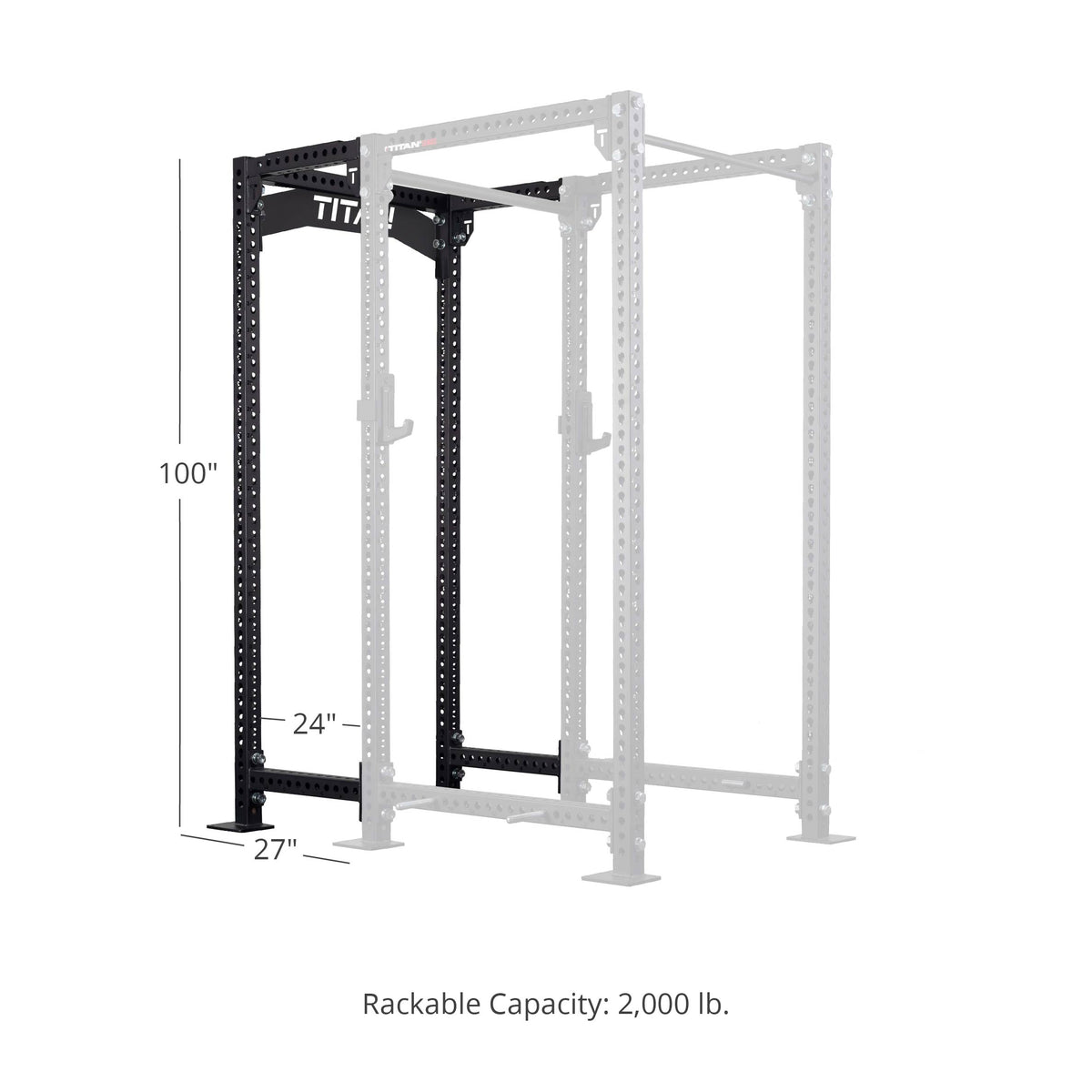 TITAN Series 24" Extension Kit - Extension Color: Black - Extension Height: 100" - Crossmember: Crossmember Nameplate | Black / 100" / Crossmember Nameplate - view 38