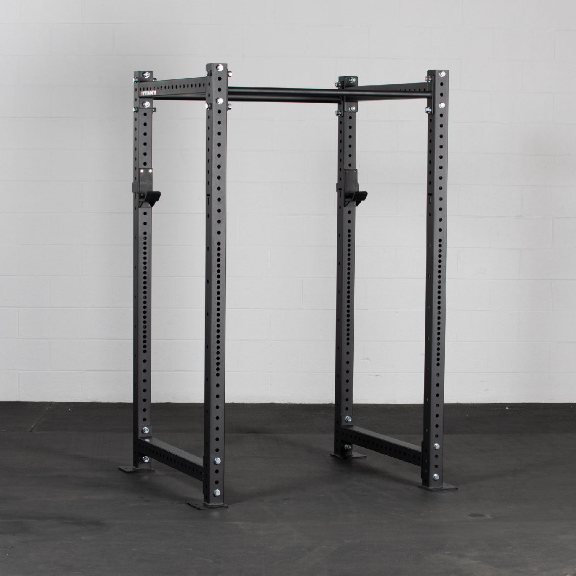 X-3 Series Bolt-Down Power Rack Detail | Black / 4 Pack Weight Plate Holders