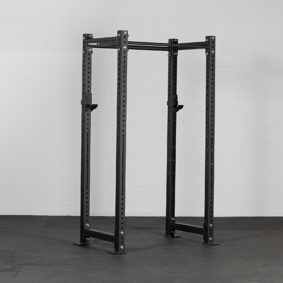X-3 Series Bolt-Down Power Rack Detail | Black / 4 Pack Weight Plate Holders