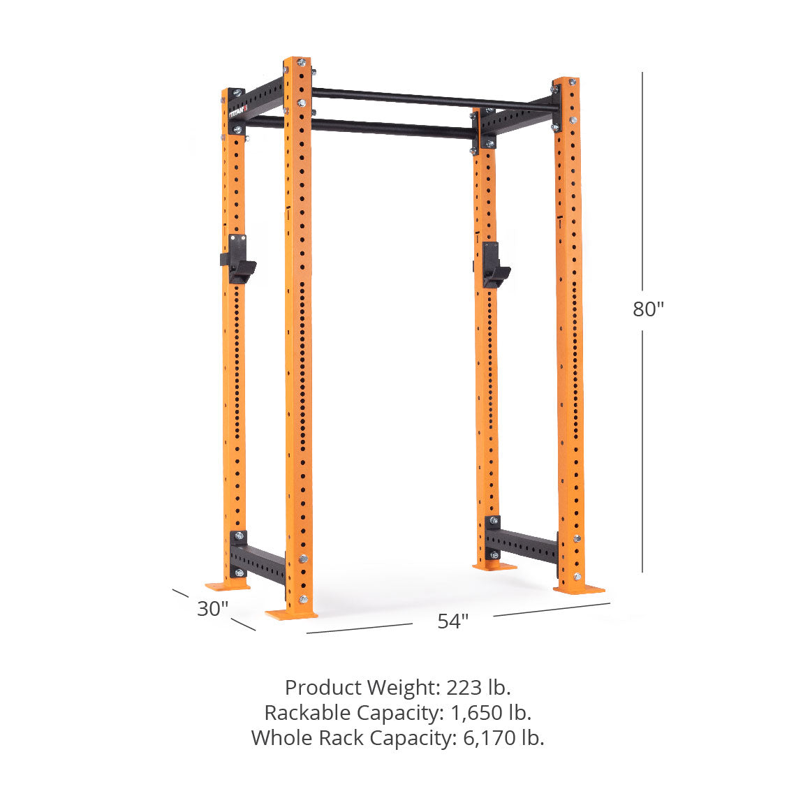 X-3 Series Bolt-Down Power Rack - Westside hole spacing through the bench and clean pull zone | Orange / No Weight Plate Holders - view 21