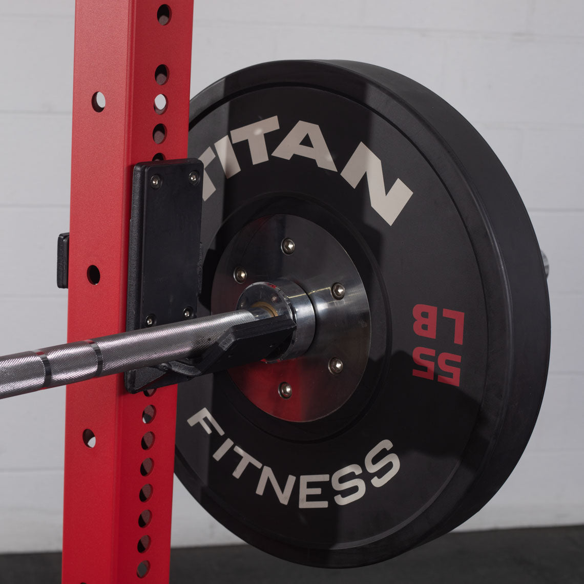 X-3 Series Bolt-Down Power Rack - (2) J-Hooks with UHMW plastic | Red / No Weight Plate Holders