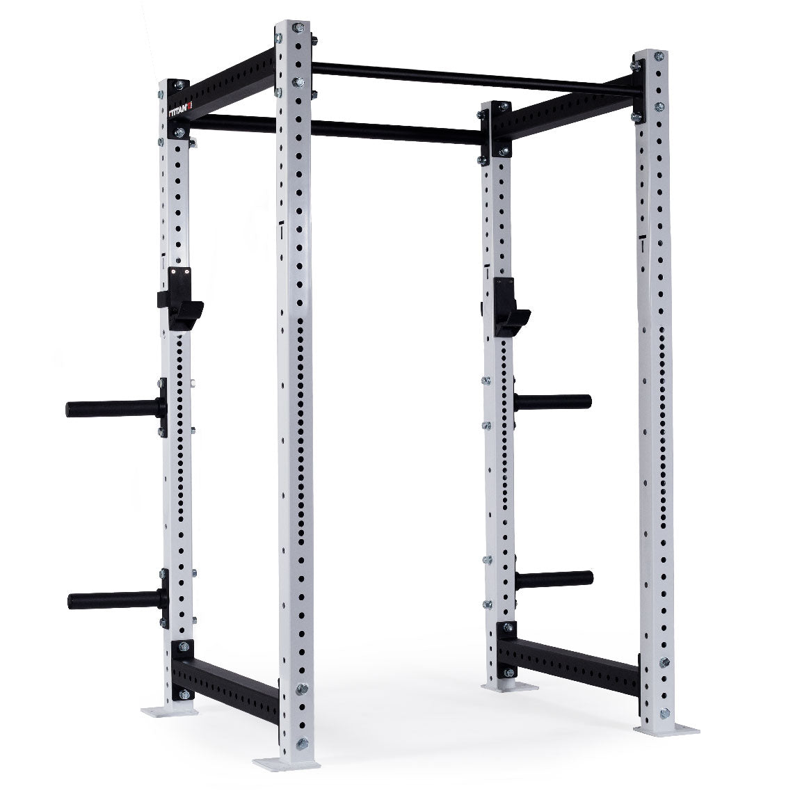 X-3 Series Bolt-Down Power Rack | White / 4 Pack Weight Plate Holders - view 83
