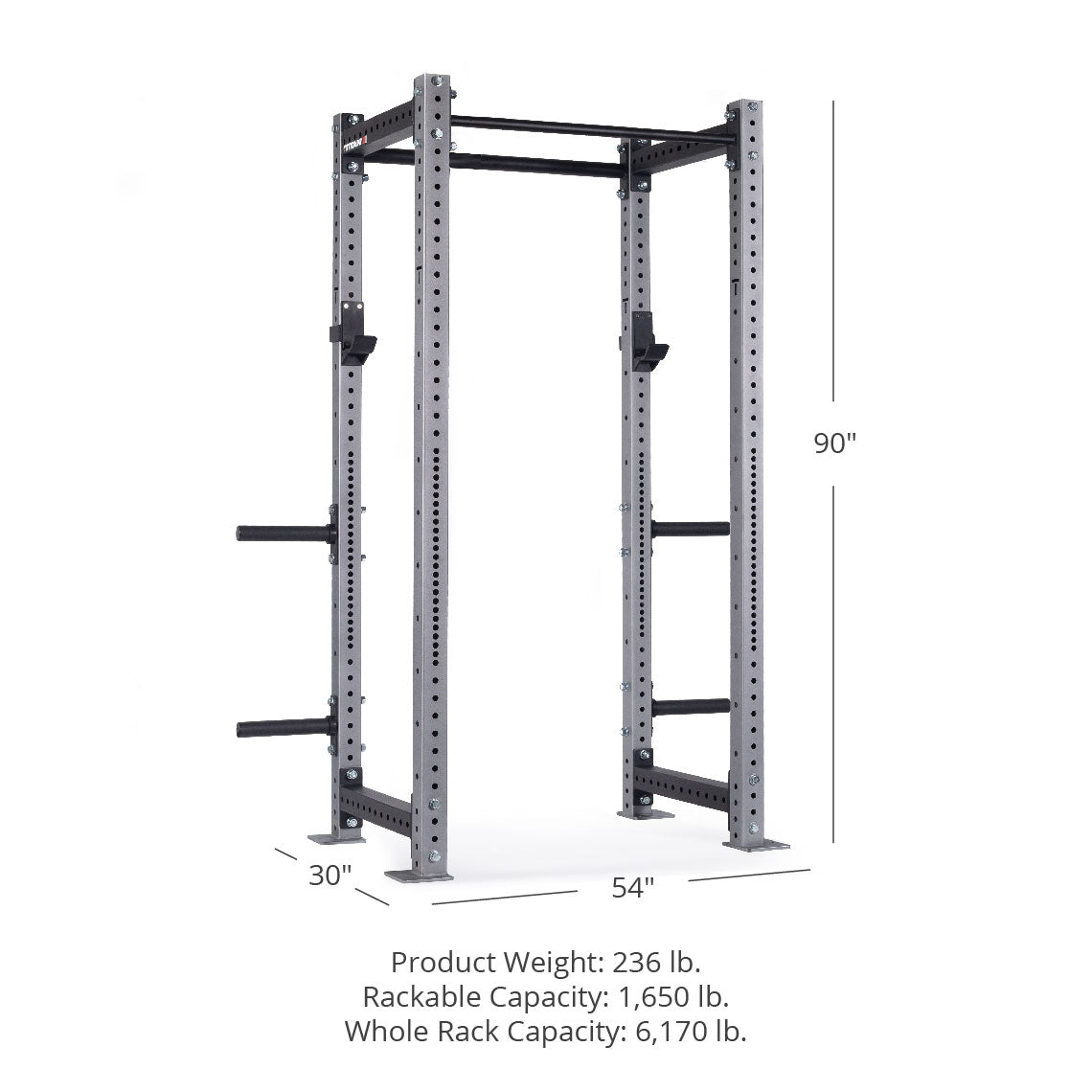 X-3 Series Bolt-Down Power Rack - Westside hole spacing through the bench and clean pull zone | Silver / 4 Pack Weight Plate Holders - view 82
