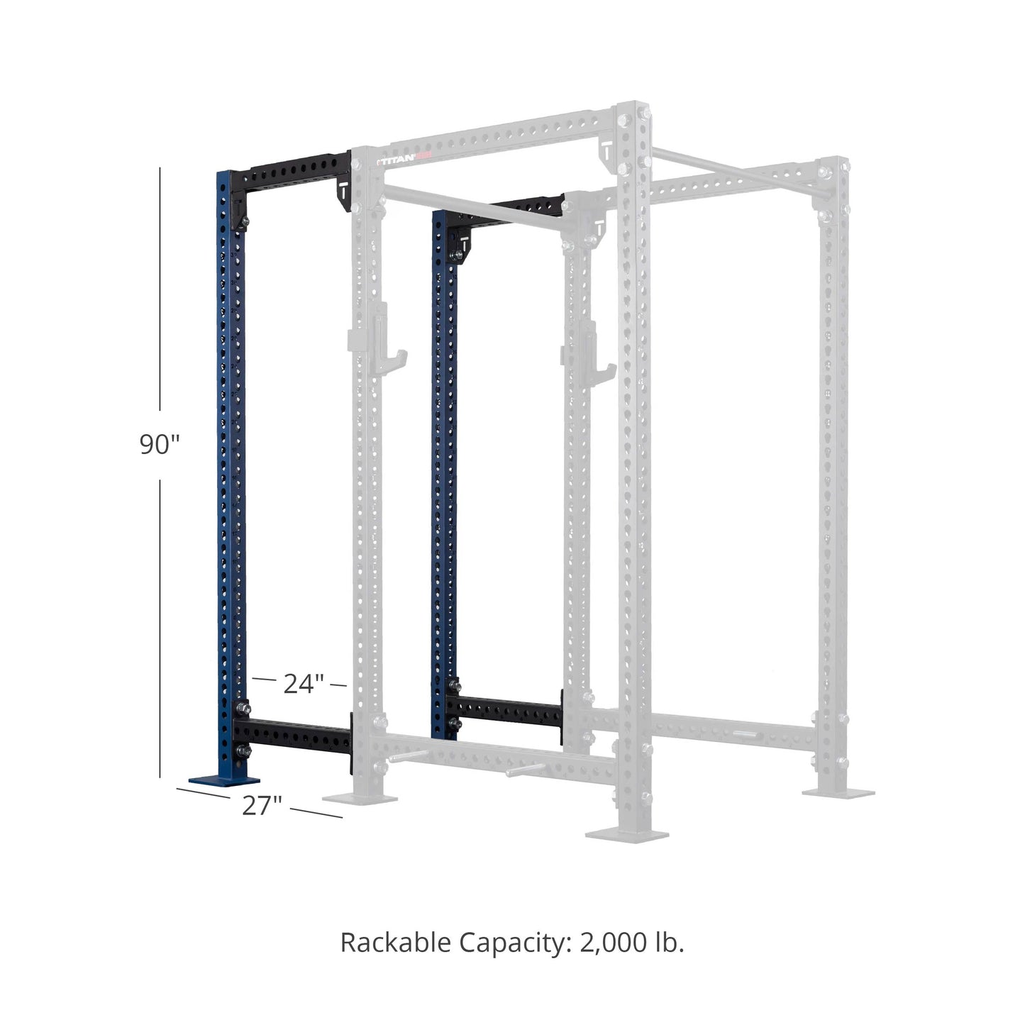 TITAN Series 24" Extension Kit - Extension Color: Navy - Extension Height: 90" - Crossmember: None | Navy / 90" / None - view 43
