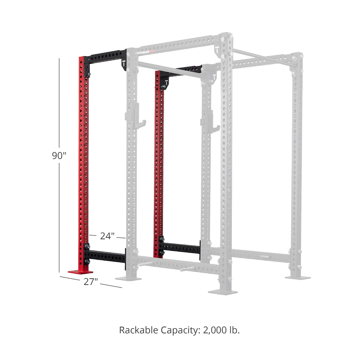 TITAN Series 24" Extension Kit - Extension Color: Red - Extension Height: 90" - Crossmember: None | Red / 90" / None