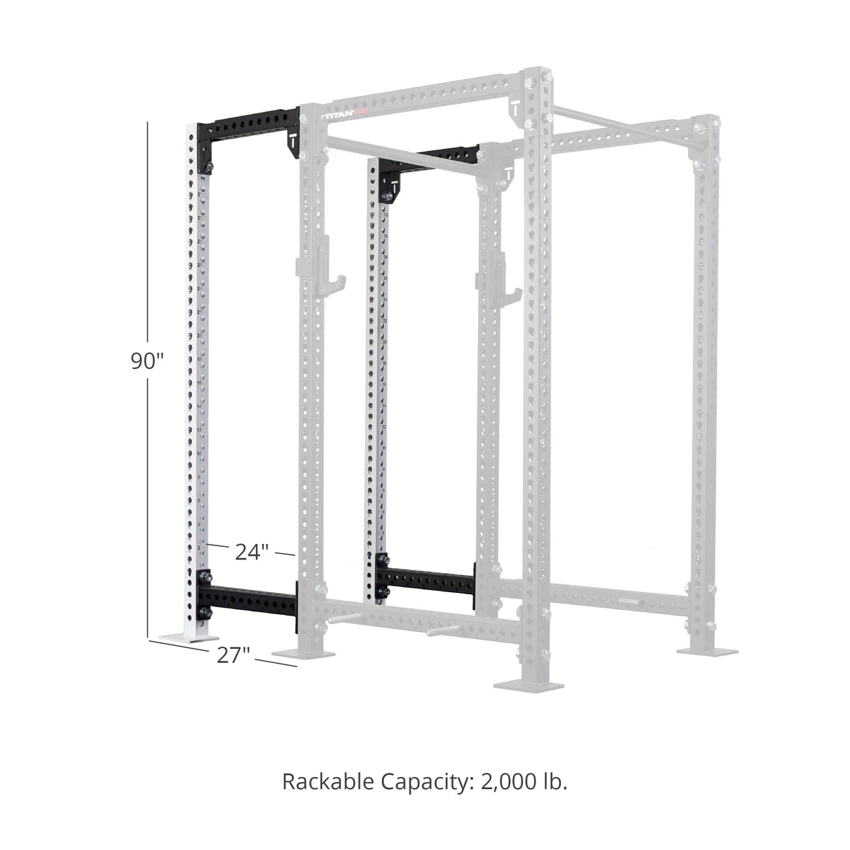 TITAN Series 24" Extension Kit - Extension Color: White - Extension Height: 90" - Crossmember: None | White / 90" / None - view 204