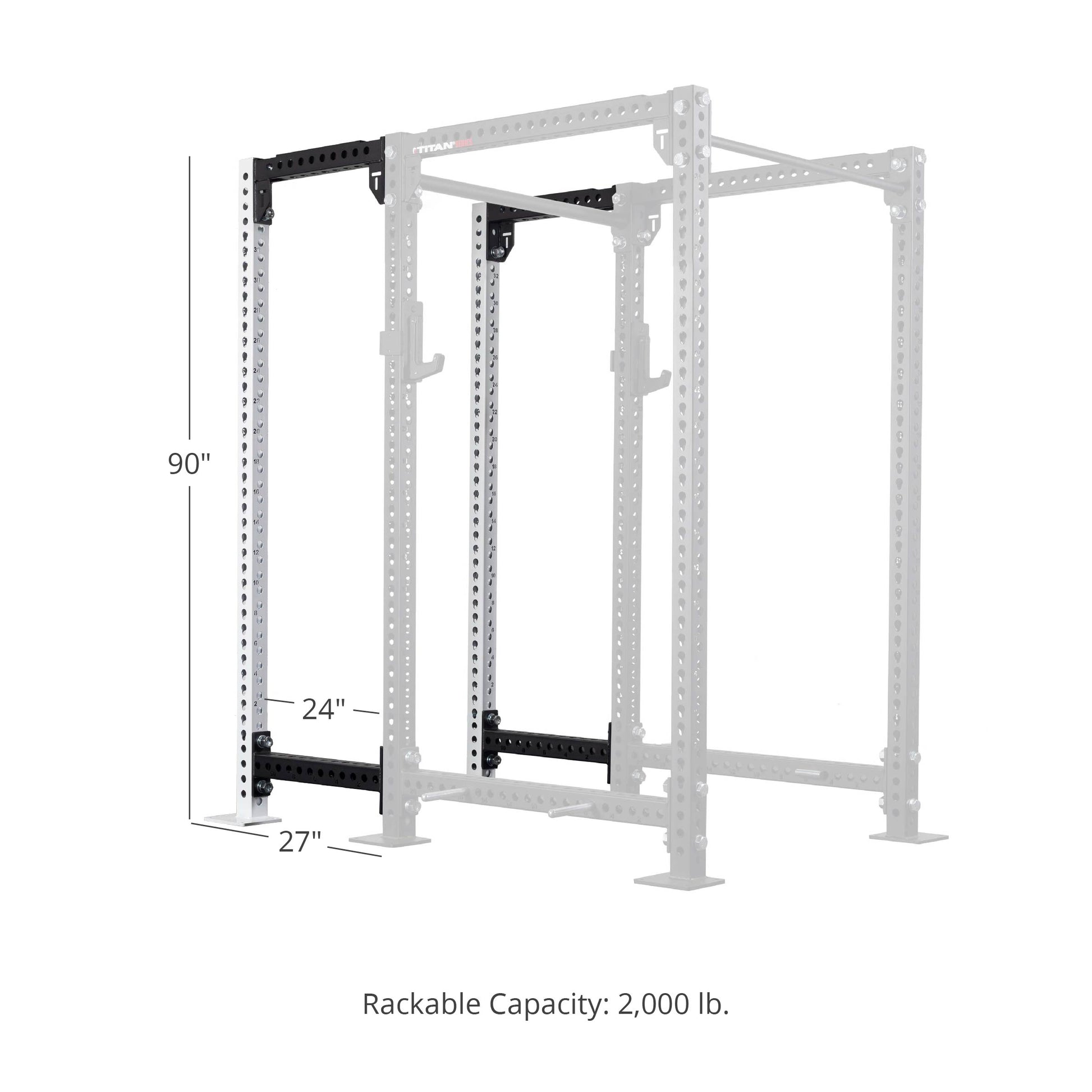 TITAN Series 24" Extension Kit - Extension Color: White - Extension Height: 90" - Crossmember: None | White / 90" / None