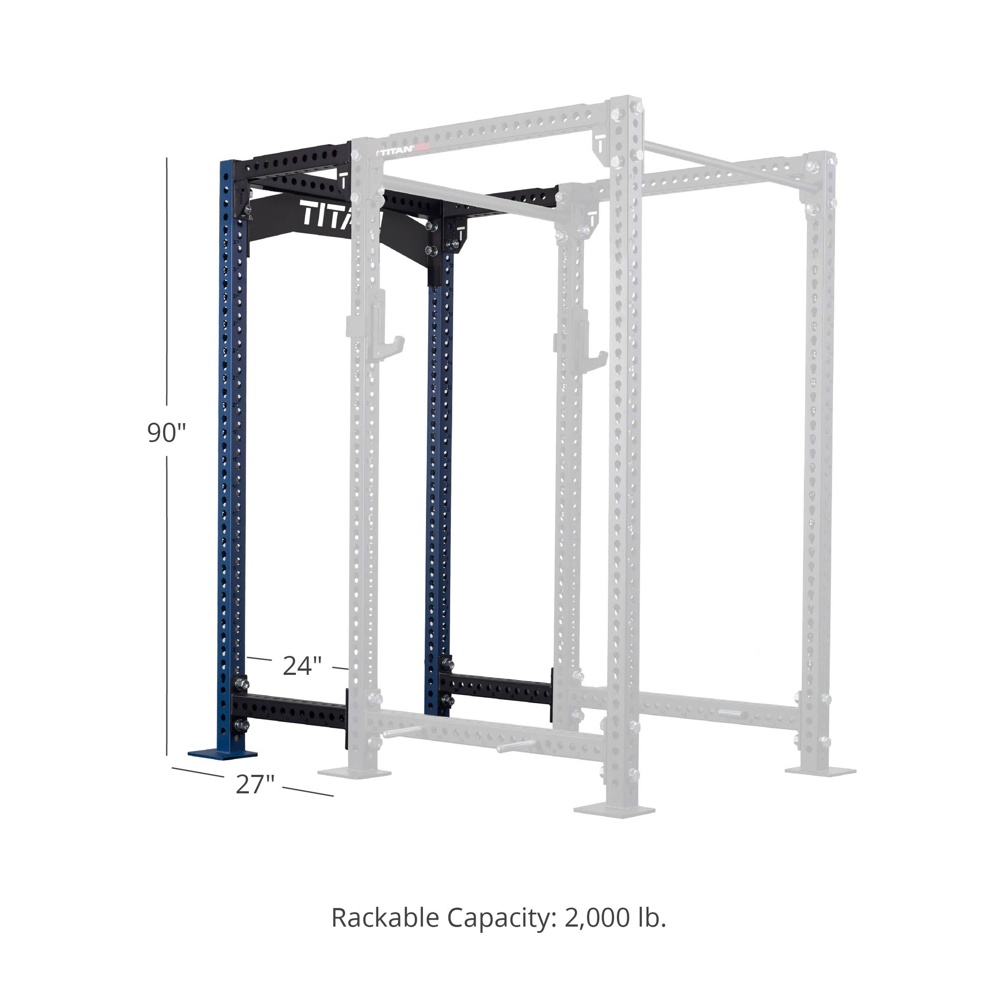 TITAN Series 24" Extension Kit - Extension Color: Navy - Extension Height: 90" - Crossmember: Crossmember Nameplate | Navy / 90" / Crossmember Nameplate