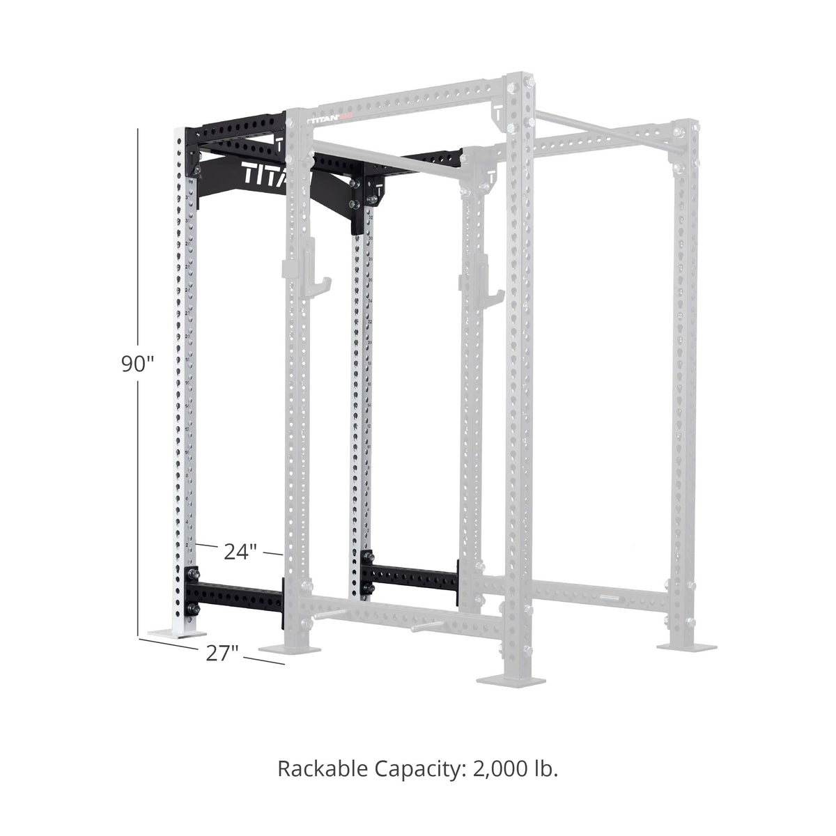 TITAN Series 24" Extension Kit - Extension Color: White - Extension Height: 90" - Crossmember: Crossmember Nameplate | White / 90" / Crossmember Nameplate