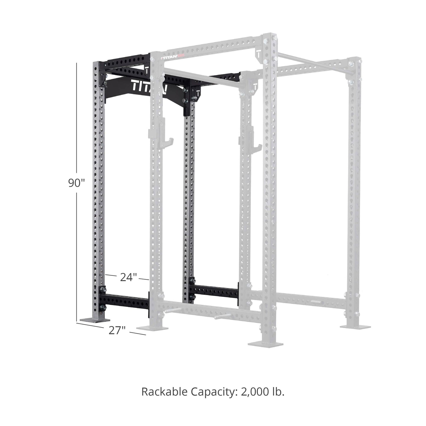 TITAN Series 24" Extension Kit - Extension Color: Silver - Extension Height: 90" - Crossmember: Crossmember Nameplate | Silver / 90" / Crossmember Nameplate - view 179