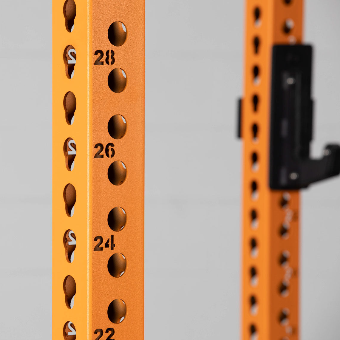 TITAN Series Power Rack Detail | Orange / 2” Fat Pull-Up Bar / Sandwich J-Hooks - view 45