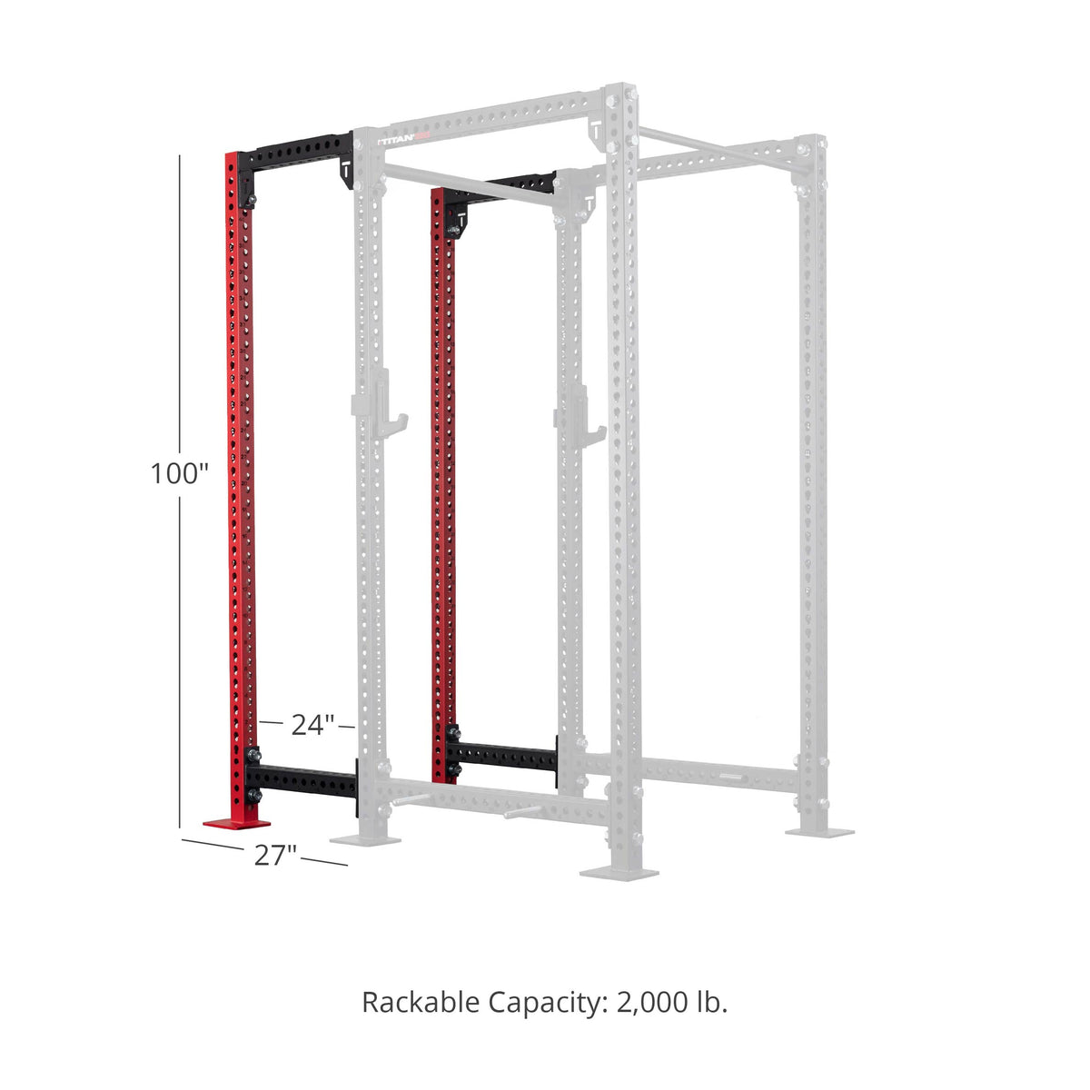 TITAN Series 24" Extension Kit - Extension Color: Red - Extension Height: 100" - Crossmember: None | Red / 100" / None