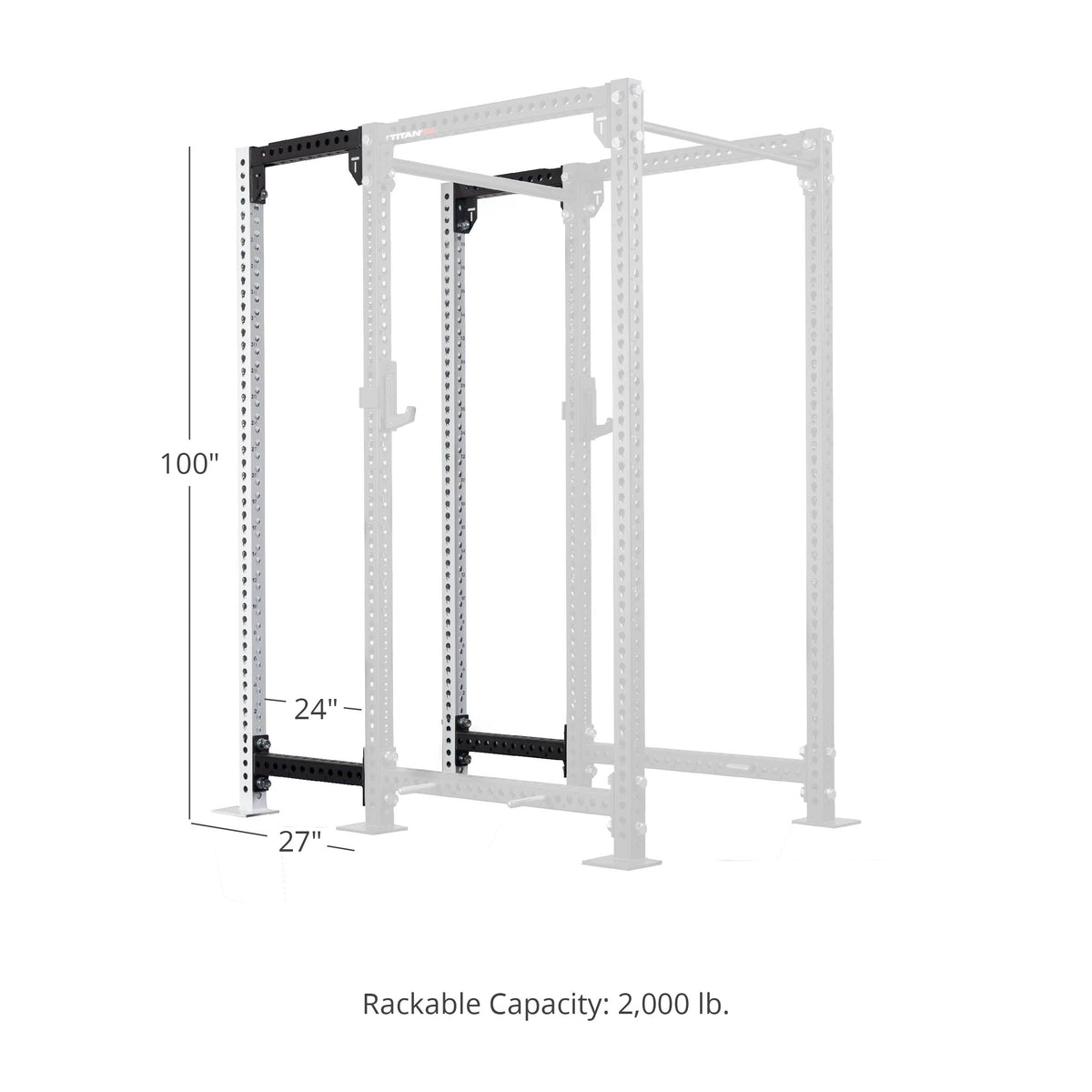 TITAN Series 24" Extension Kit - Extension Color: White - Extension Height: 100" - Crossmember: None | White / 100" / None - view 224
