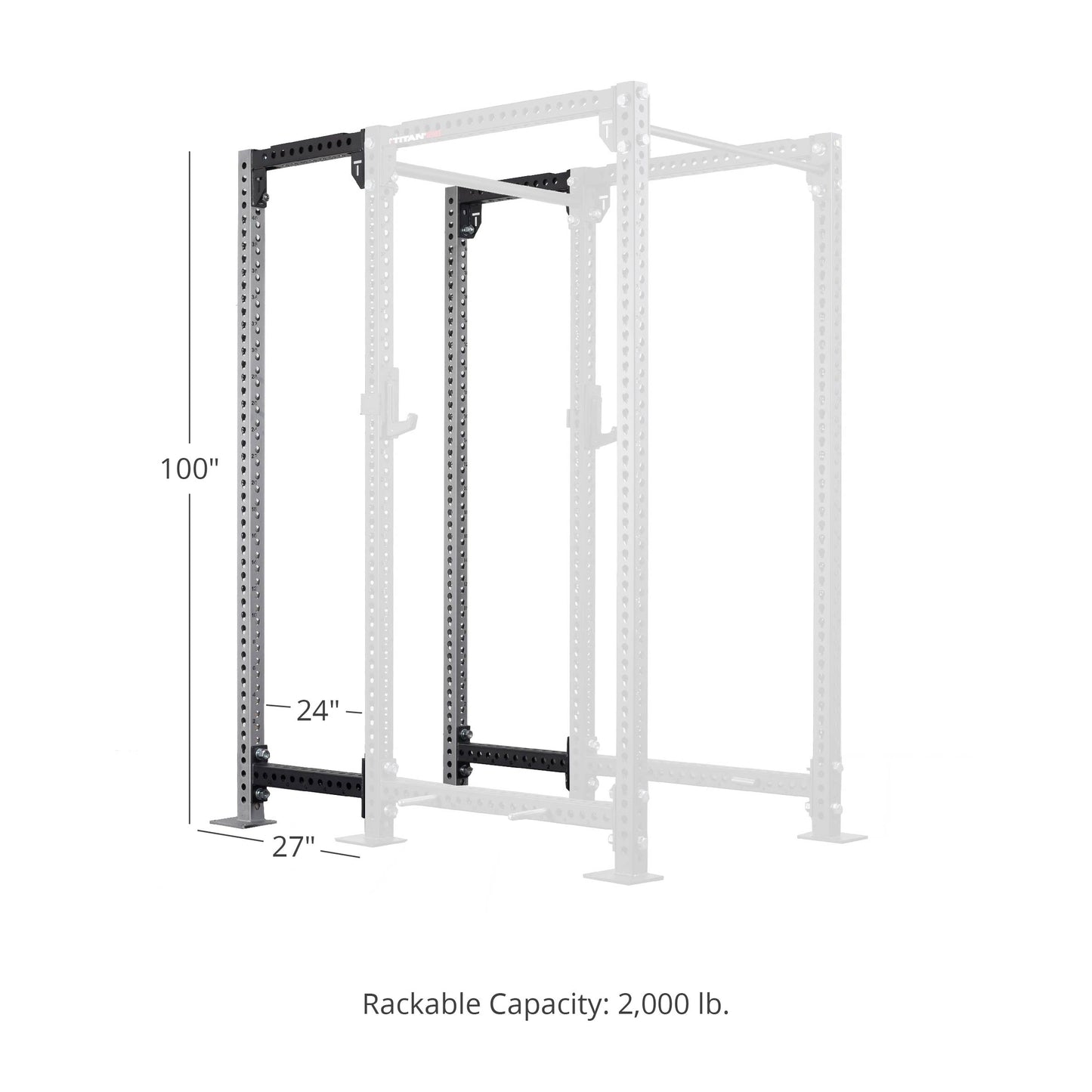 TITAN Series 24" Extension Kit - Extension Color: Silver - Extension Height: 100" - Crossmember: None | Silver / 100" / None - view 184