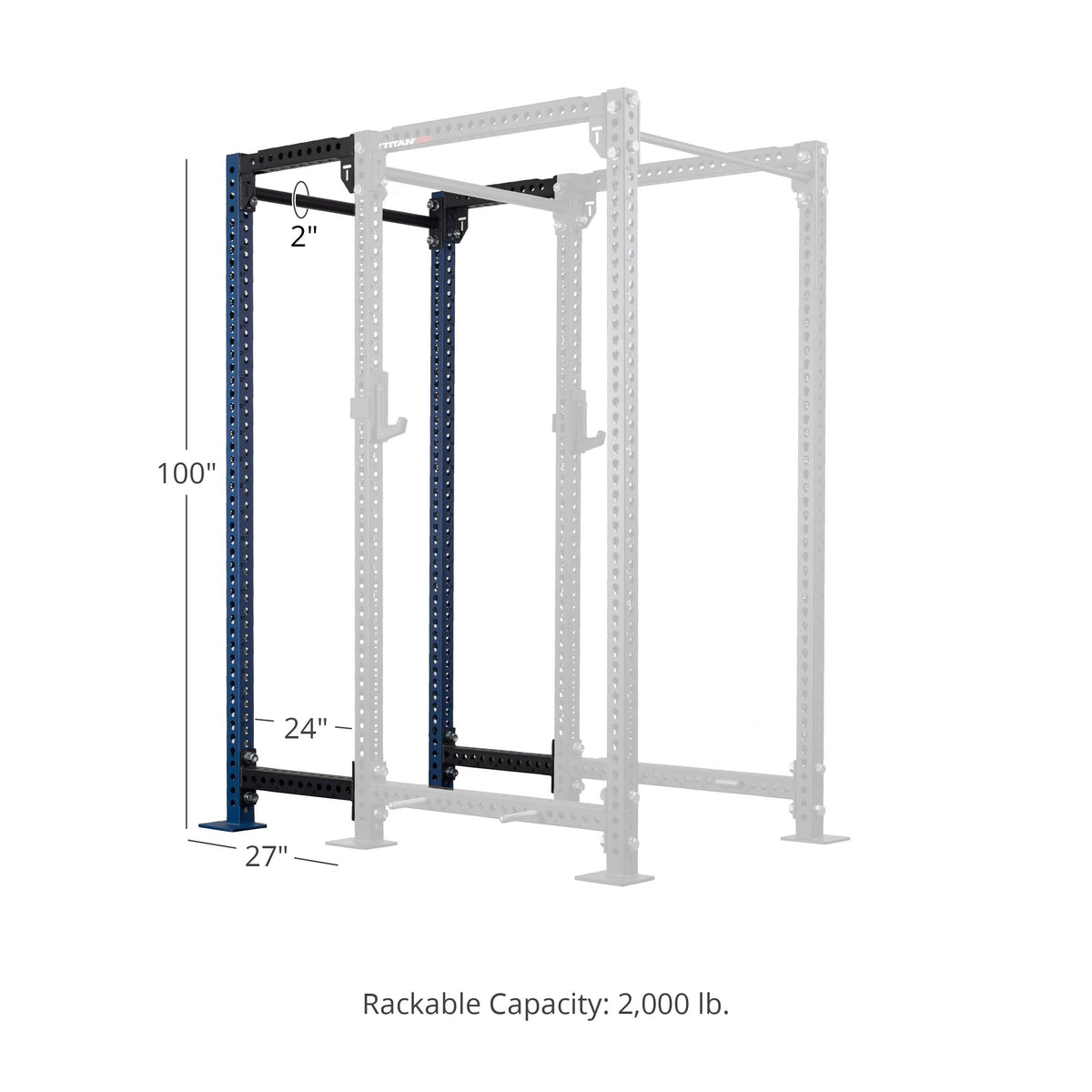 TITAN Series 24" Extension Kit - Extension Color: Navy - Extension Height: 100" - Crossmember: 2" Fat Pull-Up Bar | Navy / 100" / 2" Fat Pull-Up Bar