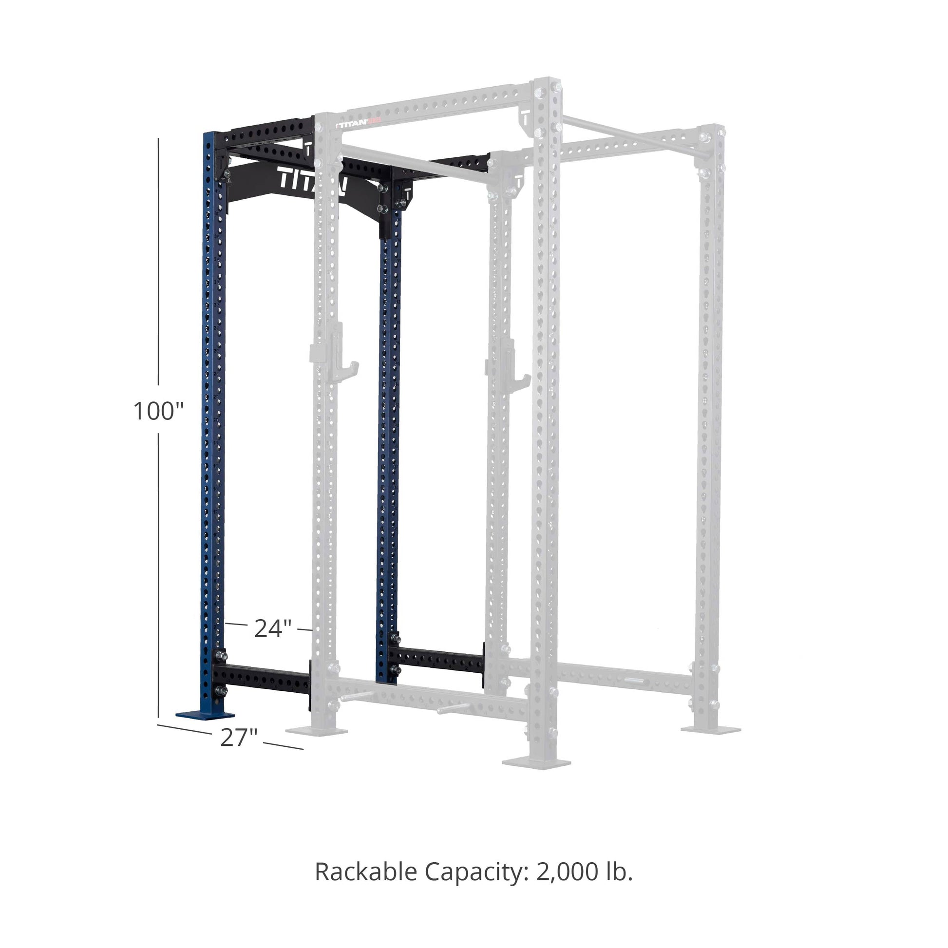 TITAN Series 24" Extension Kit - Extension Color: Navy - Extension Height: 100" - Crossmember: Crossmember Nameplate | Navy / 100" / Crossmember Nameplate