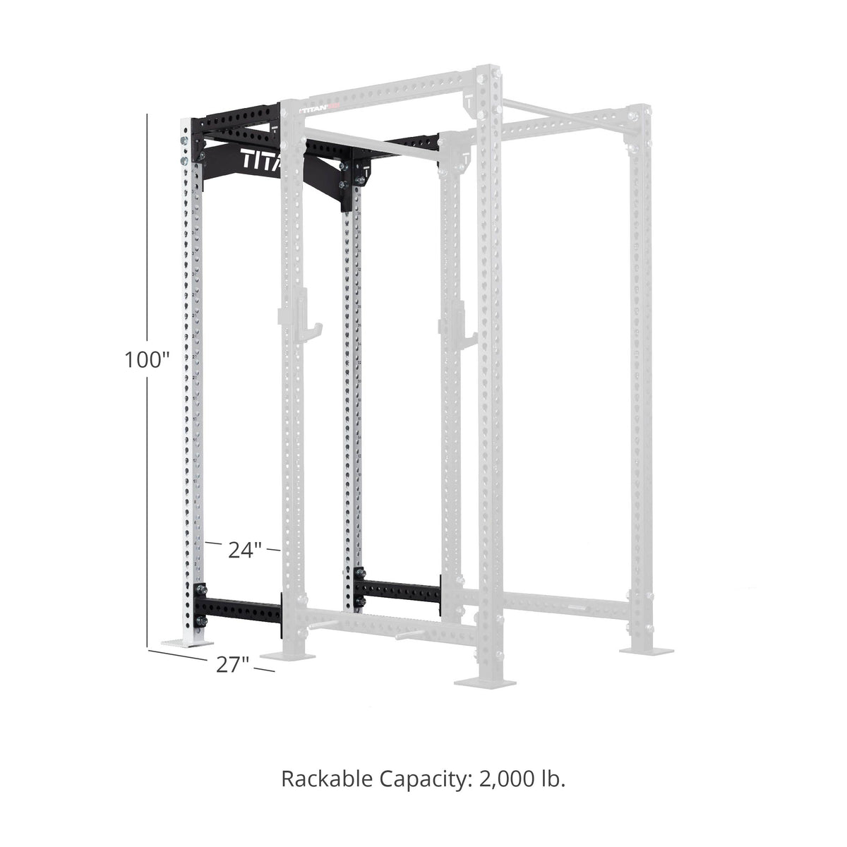 TITAN Series 24" Extension Kit - Extension Color: White - Extension Height: 100" - Crossmember: Crossmember Nameplate | White / 100" / Crossmember Nameplate - view 239