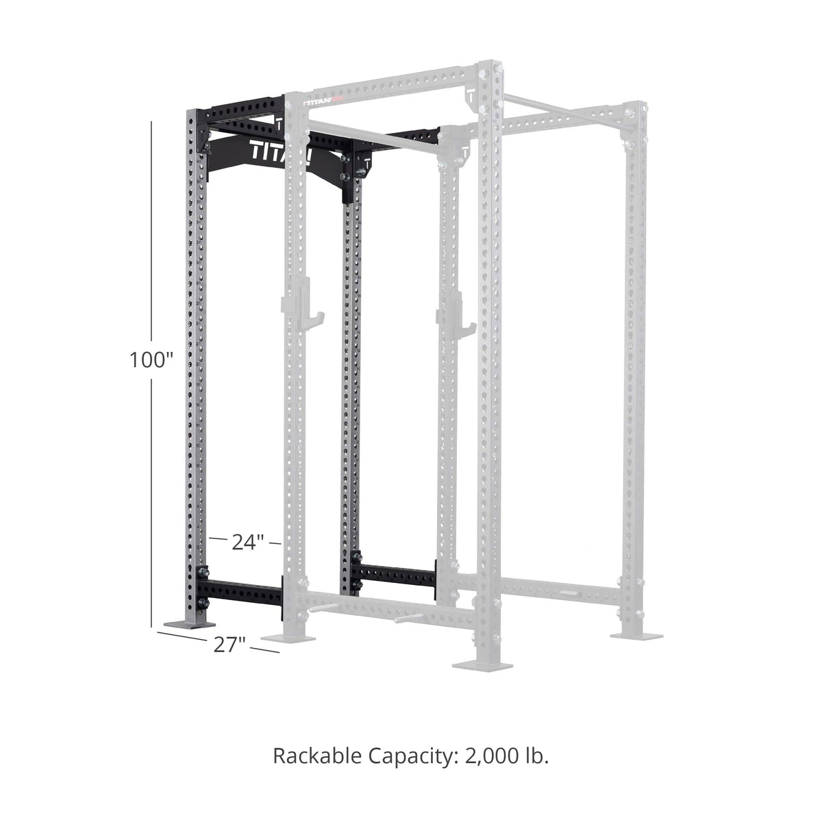TITAN Series 24" Extension Kit - Extension Color: Silver - Extension Height: 100" - Crossmember: Crossmember Nameplate | Silver / 100" / Crossmember Nameplate - view 199