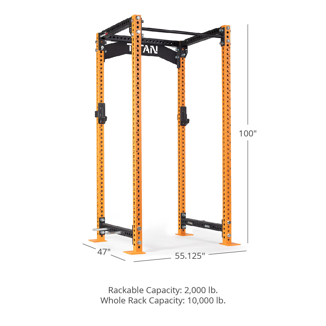 TITAN Series Power Rack - Bolt Down Options | Orange / Crossmember Nameplate / No J-Hooks - view 120