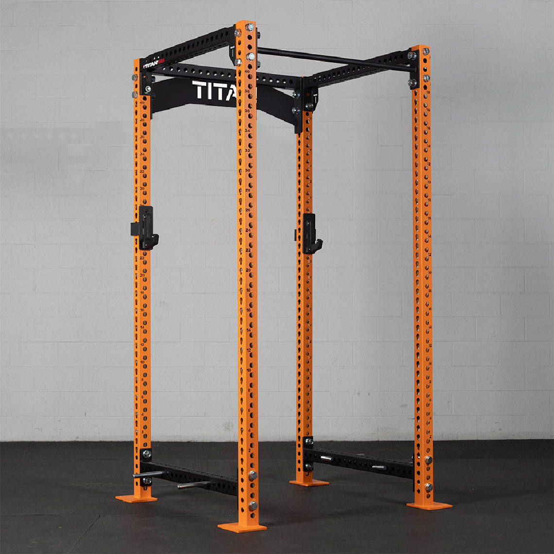 TITAN Series Power Rack - Shown With 36" Depth Rack | Orange / Crossmember Nameplate / Roller J-Hooks - view 195
