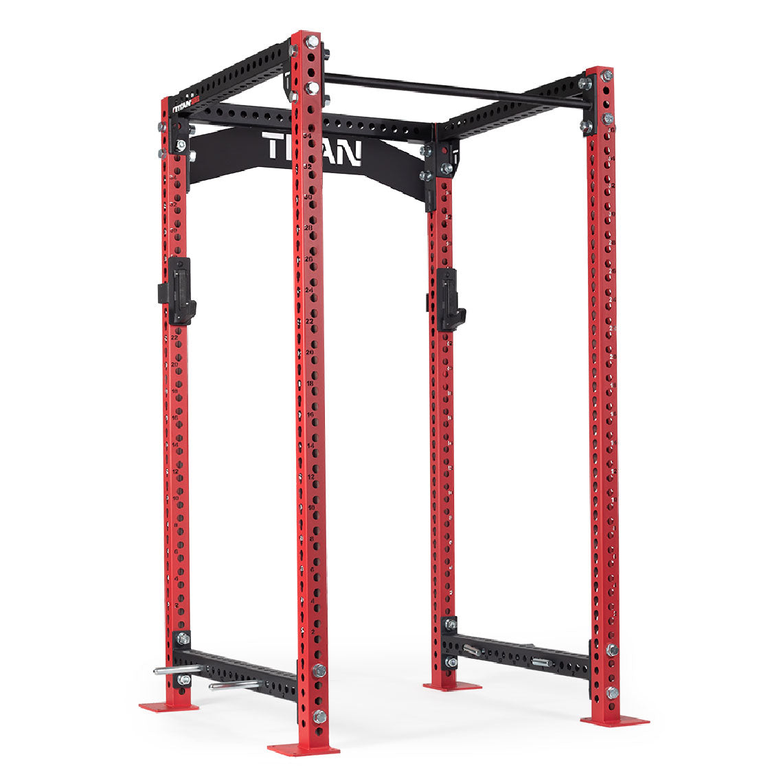 TITAN Series Power Rack | Red / Crossmember Nameplate / Roller J-Hooks - view 202