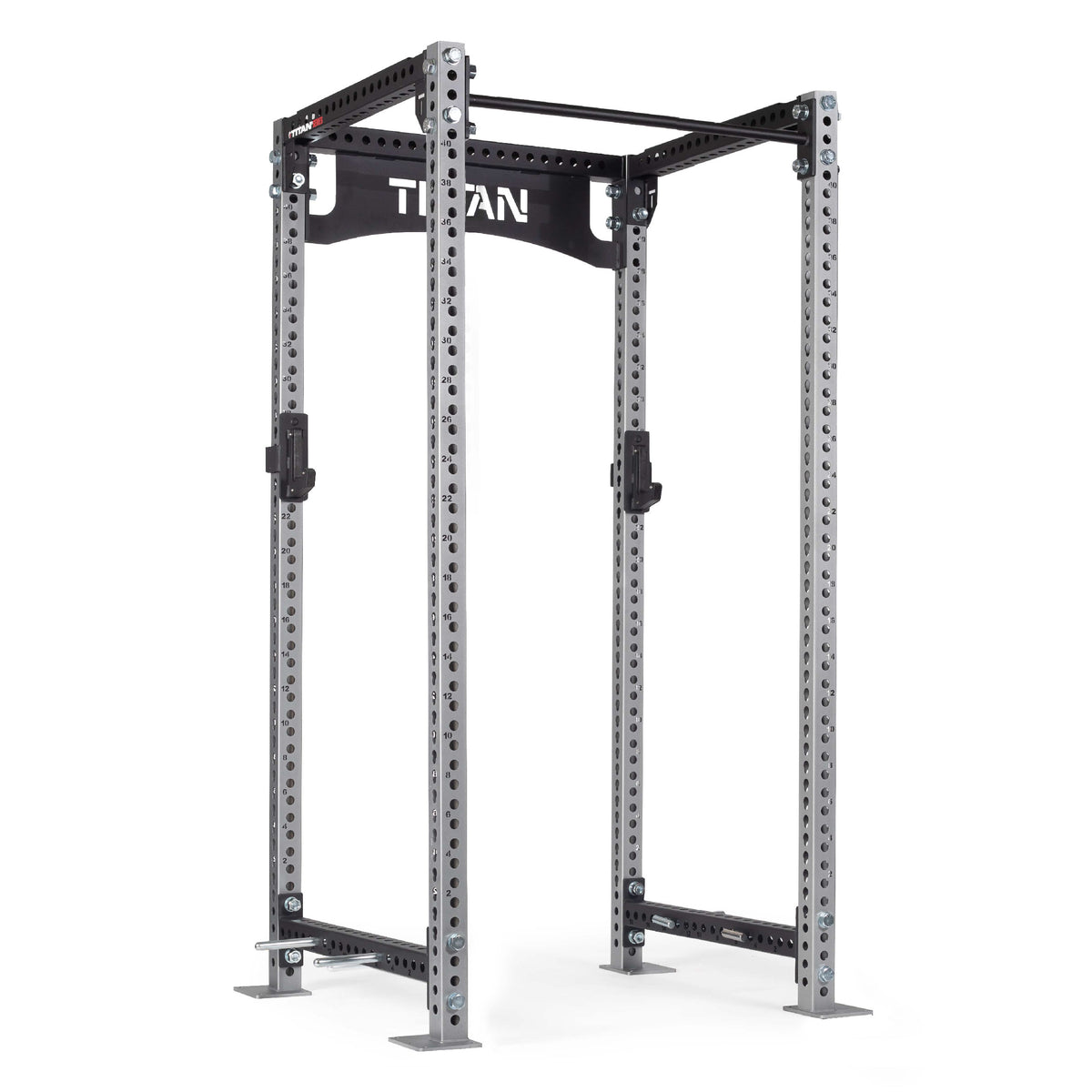 TITAN Series Power Rack | Silver / 2” Fat Pull-Up Bar / Roller J-Hooks - view 92