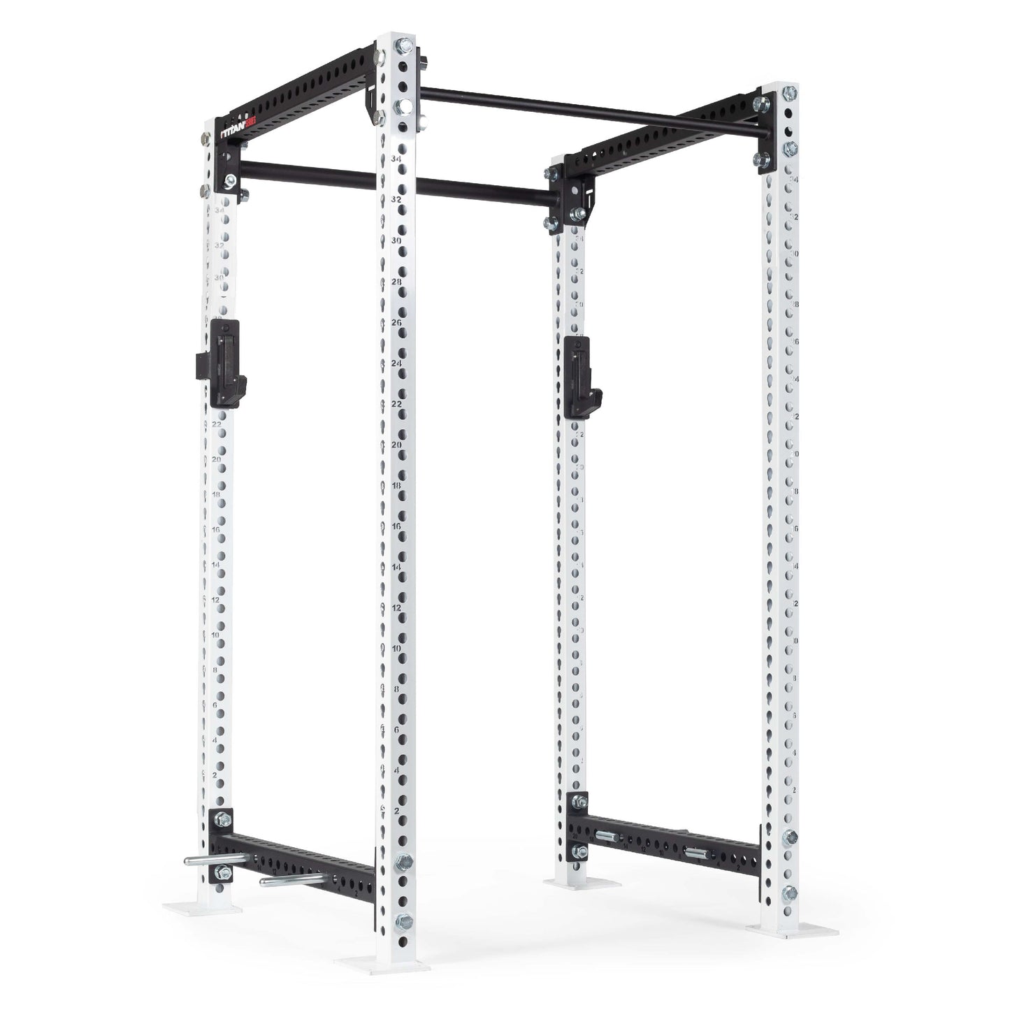 TITAN Series Power Rack | White / 2” Fat Pull-Up Bar / Roller J-Hooks - view 97