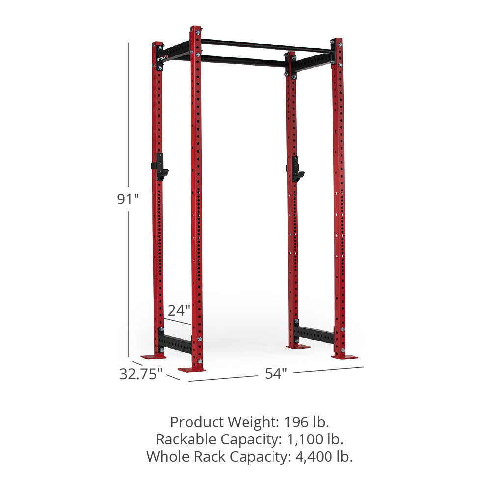 T-3 Series Power Rack | Red / No Weight Plate Holders