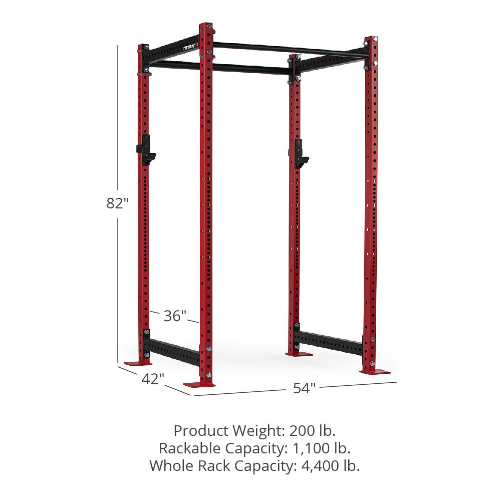 T-3 Series Power Rack | Red / No Weight Plate Holders
