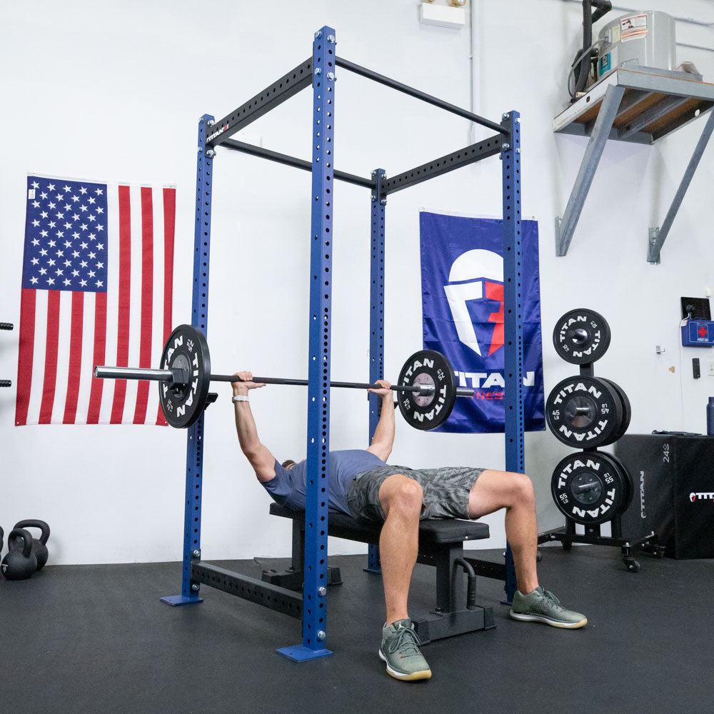 T-3 Series Power Rack | Navy / 4 Pack Weight Plate Holders